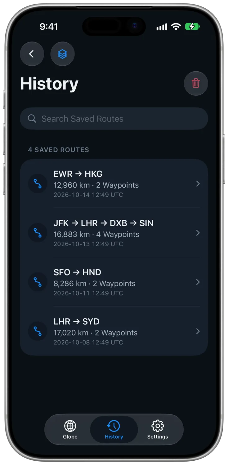 The Automatic Route History