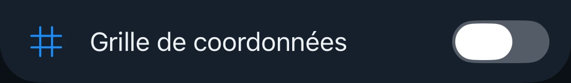 Le réglage Grille de coordonnées